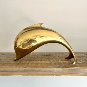 Elegant Brass Dolphin Sculpture